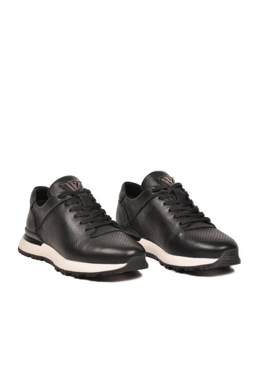 Siyah Bağcıklı Hakiki Deri Erkek Sneaker M217 M