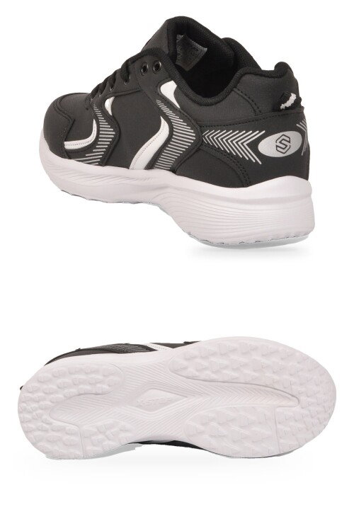 Bağcıklı Hafif Rahat Unisex Siyah-Beyaz Yürüyüş ve Spor Ayakkabı Sneaker 2032 G