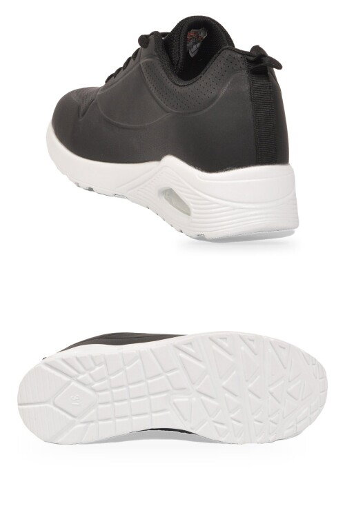 Bağcıklı Siyah-Beyaz Unisex Yürüyüş ve Spor Ayakkabı Sneaker 5101