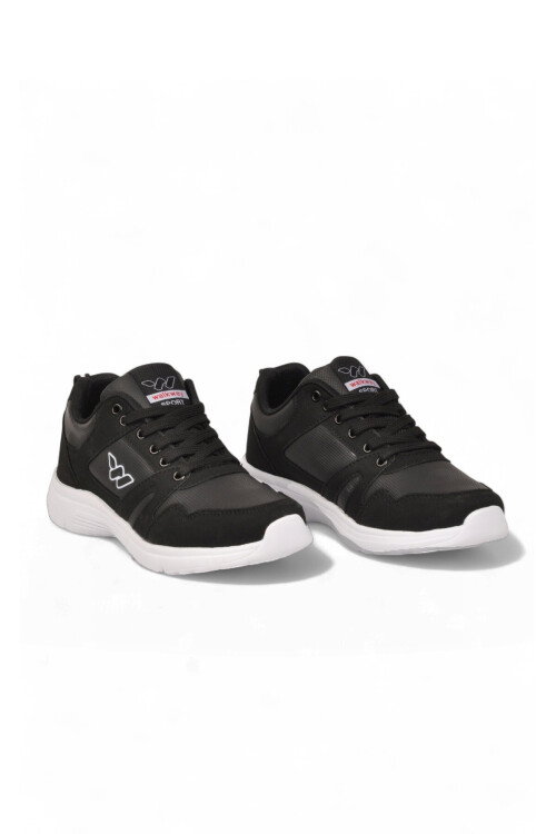 Bağcıklı Hafif Rahat Unisex Siyah-Beyaz Yürüyüş ve Spor Ayakkabı Sneaker Core 020 G