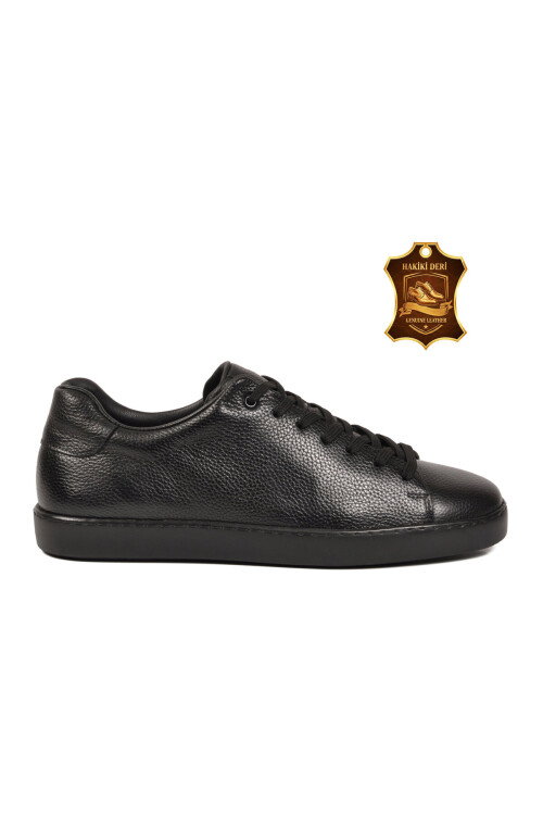 Siyah Floter Büyük Numara Hakiki Deri Erkek Casual Ayakkabı Sneaker 751M21 M