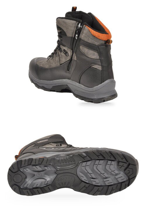 Siyah-Füme Bağcıklı Fermuarlı Kaymaz Tabanlı Erkek Outdoor Trekking Bot 2115 