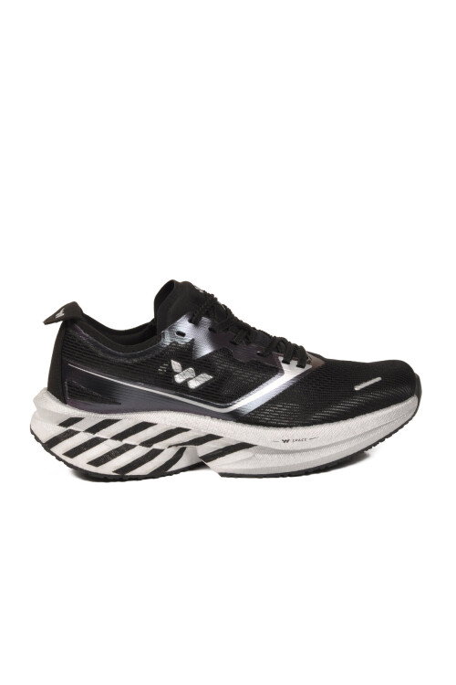 Siyah-Gümüş Hafif Esnek Unisex Koşu Yürüyüş ve Spor Ayakkabı Space G