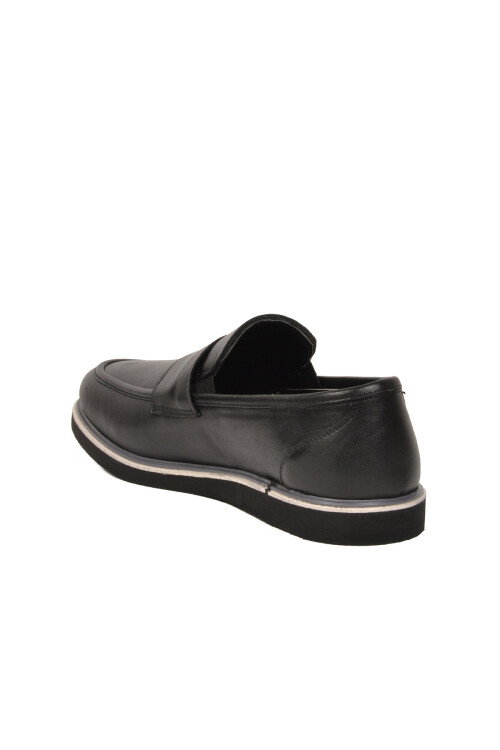Siyah Hakiki Deri Erkek Klasik Casual Ayakkabı Loafer 5770 M