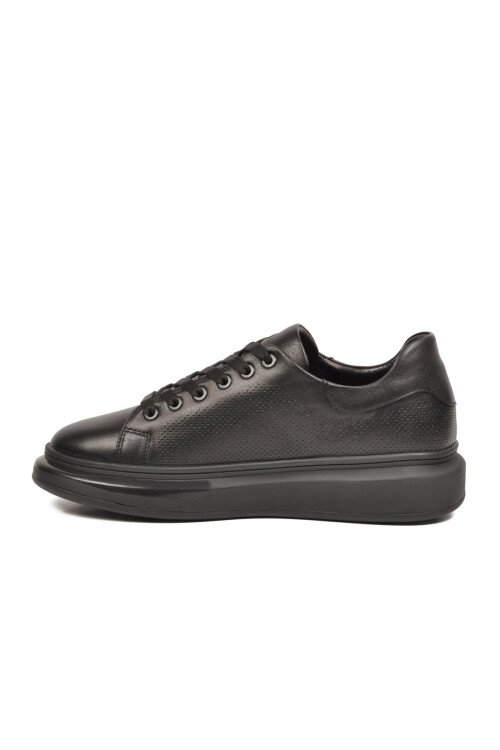 Siyah Memory Foam Hakiki Deri Erkek Spor Ayakkabı Premium Casual Sneaker 6601 M