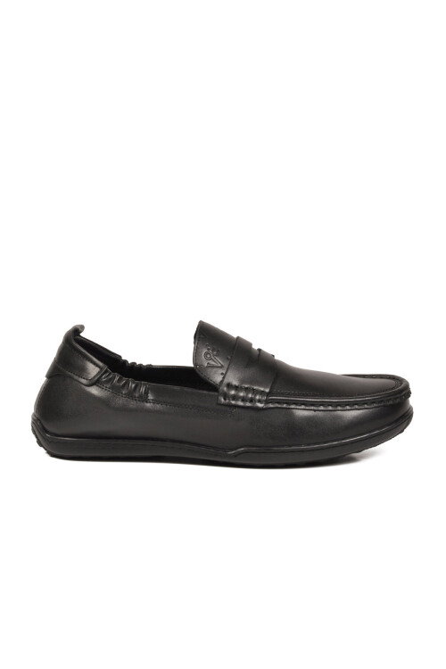 Erkek Hakiki Deri Loafer Mokasen Ayakkabı Hafızalı Taban Hafif Smart Casual Siyah M420 M