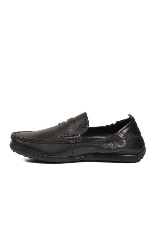 Erkek Hakiki Deri Loafer Mokasen Ayakkabı Hafızalı Taban Hafif Smart Casual Siyah M420 M
