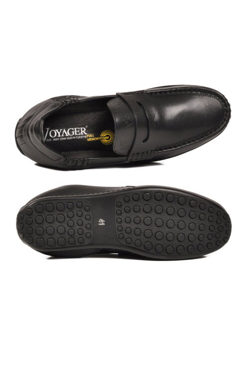 Erkek Hakiki Deri Loafer Mokasen Ayakkabı Hafızalı Taban Hafif Smart Casual Siyah M420 M