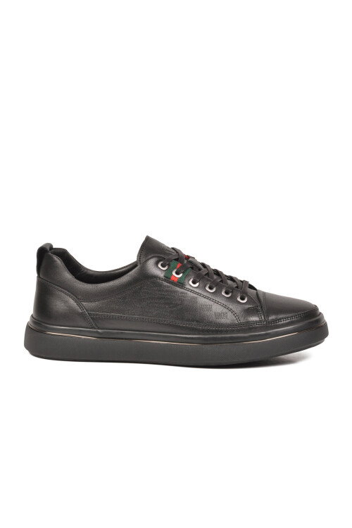 Siyah Hakiki Deri Erkek Sneaker Memory Taban Casual Ayakkabı M665 M