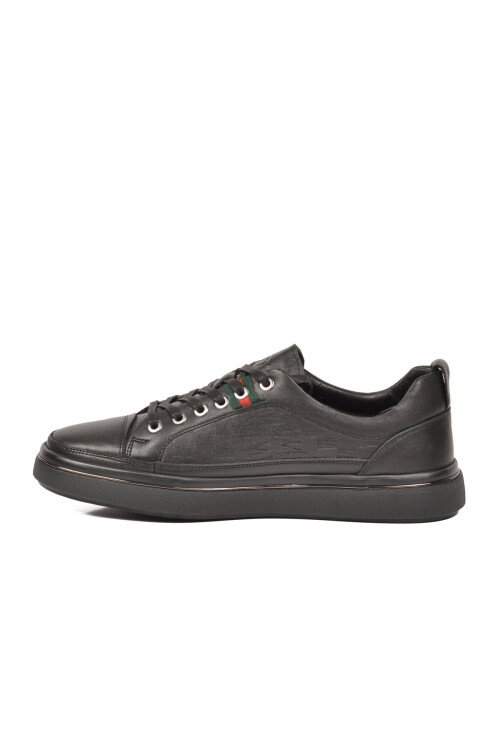 Siyah Hakiki Deri Erkek Sneaker Memory Taban Casual Ayakkabı M665 M
