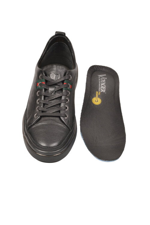 Siyah Hakiki Deri Erkek Sneaker Memory Taban Casual Ayakkabı M665 M