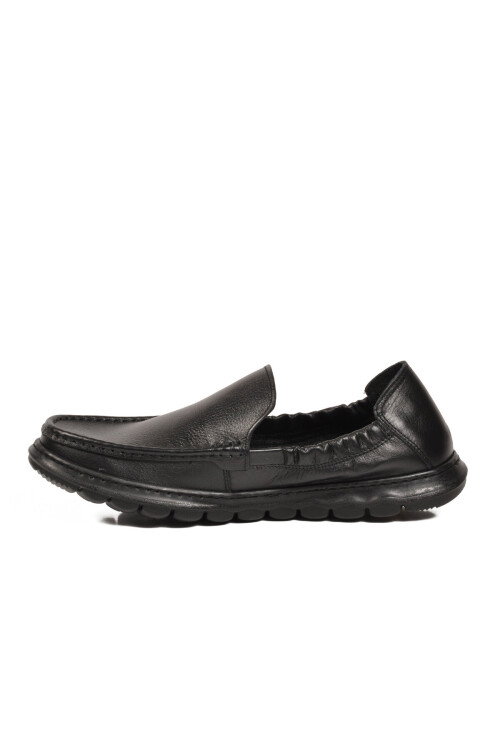 Siyah Erkek Hakiki Deri Smart Casual Loafer Ayakkabı Hafızalı Rahat Taban Sensitive M599 M