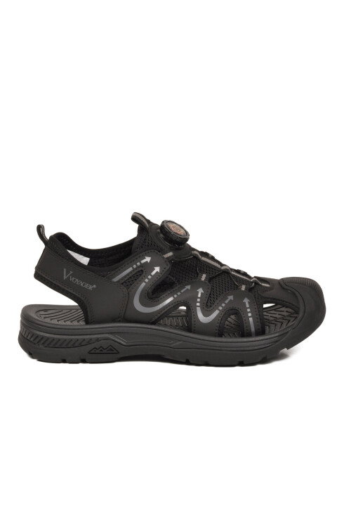 Erkek Outdoor Trekking Sandalet Nefes Alabilen Yapı Misina Bağcık Siyah E339 M