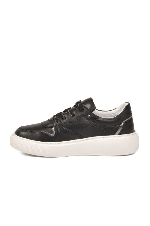 Siyah Hakiki Deri anatomik Tabanlı Kadın Casual Ayakkabı Sneaker Z202 Z