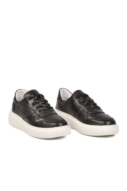 Siyah Hakiki Deri anatomik Tabanlı Kadın Casual Ayakkabı Sneaker Z202 Z