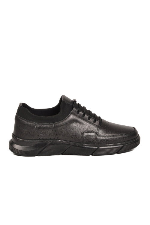 Black Genuine Leather Rubber Laced Mens Casual Shoes 137 M