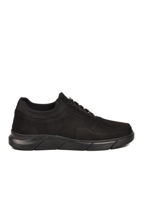 Black Nubuck Genuine Leather Rubber Laced Mens Casual Shoes 137 M