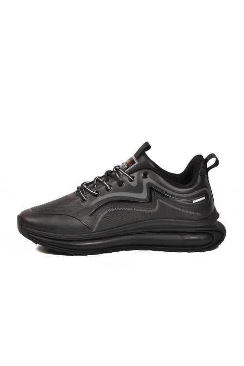 Siyah Rahat Kalın Memory Foam Taban Erkek Yürüyüş ve Spor Ayakkabı Sneaker 25K Crazy