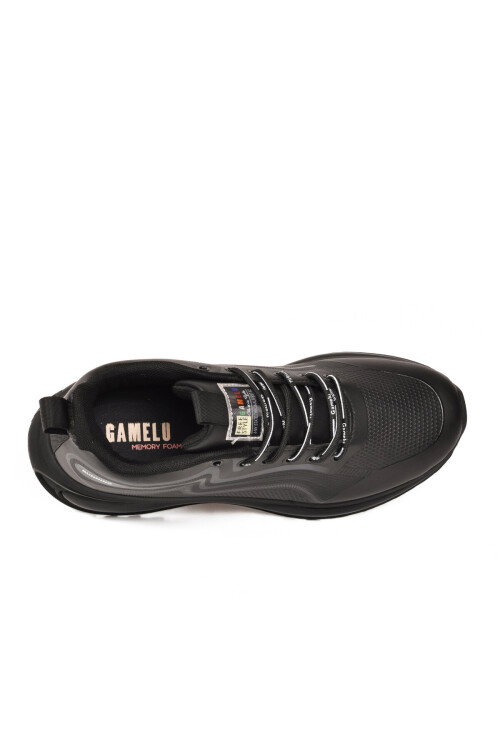 Siyah Rahat Kalın Memory Foam Taban Erkek Yürüyüş ve Spor Ayakkabı Sneaker 25K Crazy