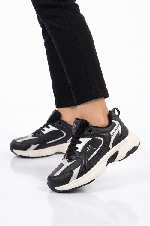 Bağcıklı Hafif Rahat Siyah Unisex Yürüyüş ve Spor Ayakkabı Sneaker Terra G