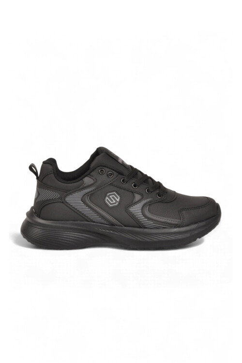 Bağcıklı Hafif Rahat Unisex Siyah Yürüyüş ve Spor Ayakkabı Sneaker 2032 G