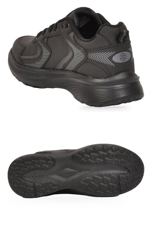 Bağcıklı Hafif Rahat Unisex Siyah Yürüyüş ve Spor Ayakkabı Sneaker 2032 G