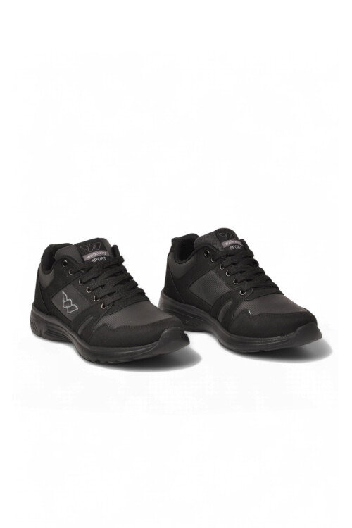Bağcıklı Hafif Rahat Unisex Siyah Yürüyüş ve Spor Ayakkabı Sneaker Core 020 G