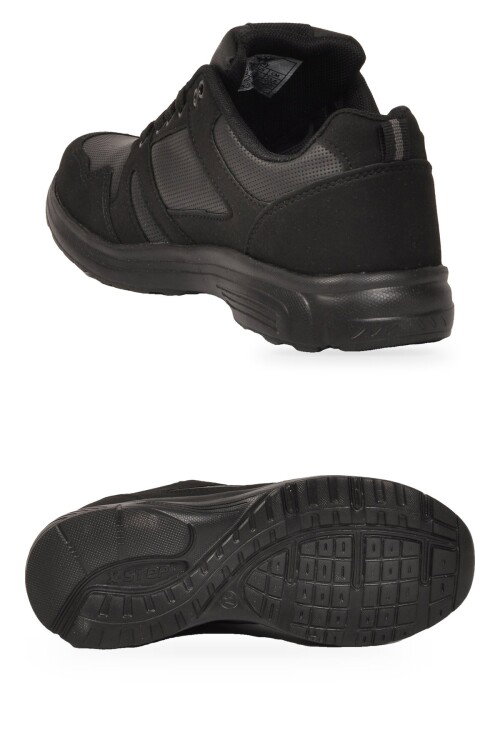 Bağcıklı Hafif Rahat Unisex Siyah Yürüyüş ve Spor Ayakkabı Sneaker Core 020 G
