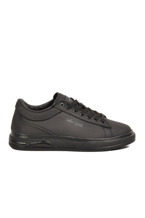 Erkek Siyah Bağcıklı Kalın Taban Erkek Casual Ayakkabı Sneaker 8078 Dashor M
