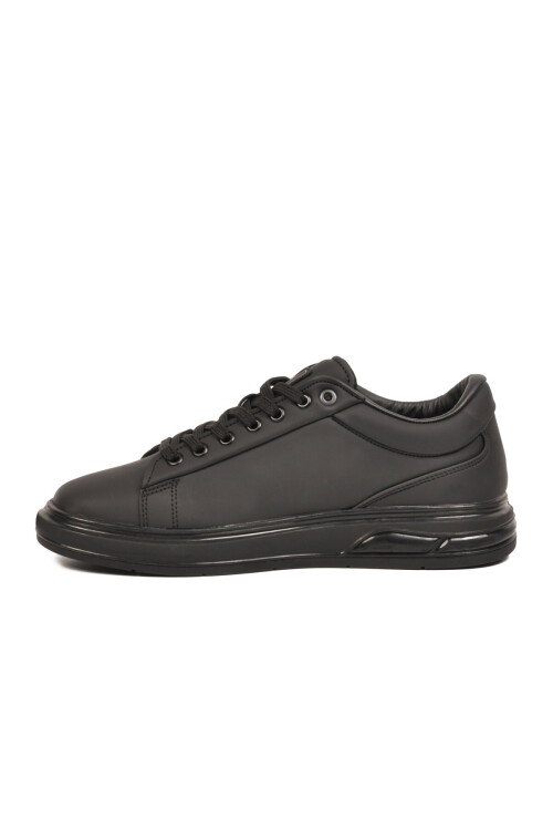 Erkek Siyah Bağcıklı Kalın Taban Erkek Casual Ayakkabı Sneaker 8078 Dashor M