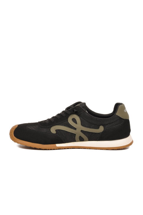 Siyah Bağcıklı Hafızalı Rahat Tabanlı Retro Erkek Casual Ayakkabı Sneaker E472 M