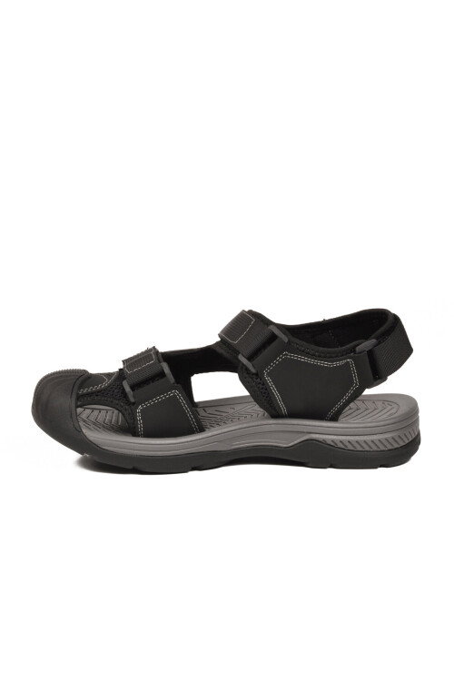 Erkek Outdoor Trekking Sandalet Kapalı Burun Cırtlı Günlük Yürüyüş Siyah E337 M
