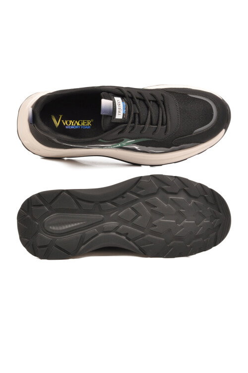 Siyah Fileli Memory Foam Erkek Günlük Spor Ayakkabı Hafif Esnek Sneaker E275 M