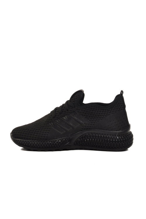 Unisex Siyah Triko Sneaker Hafif Nefes Alan Esnek Yürüyüş Ayakkabısı Vene G