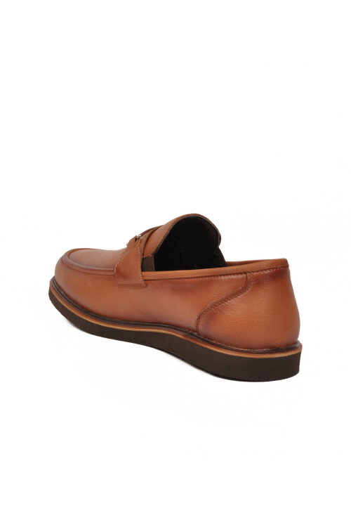 Erkek Hakiki Deri Tokalı Loafer Ayakkabı Klasik Smart Casual Taba 5768 M