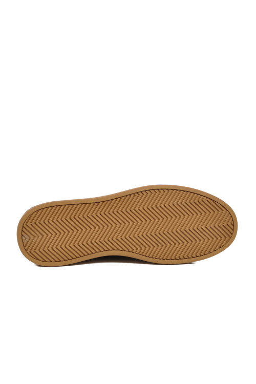 Taba Hakiki Deri Kroko Desenli Rahat Şık Erkek Casual Ayakkabı Sneaker 6424-1 M