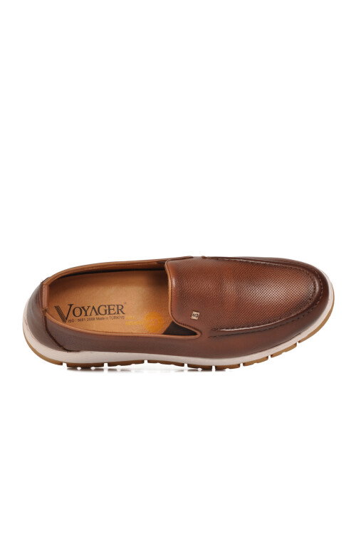 Erkek Taba Hakiki Deri Rahat Tabanlı Şık Makosen Casual Ayakkabı Loafer 6574 M