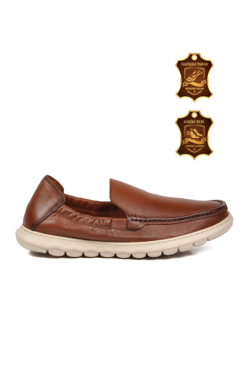 Taba Erkek Hakiki Deri Smart Casual Loafer Ayakkabı Hafızalı Rahat Taban Sensitive M599 M