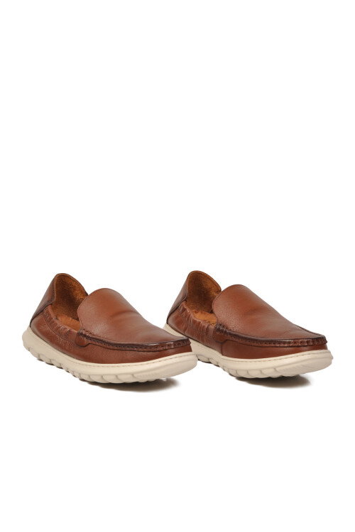 Taba Erkek Hakiki Deri Smart Casual Loafer Ayakkabı Hafızalı Rahat Taban Sensitive M599 M