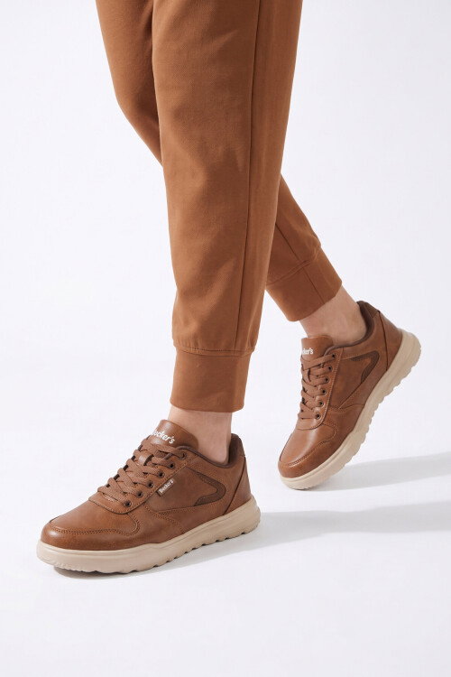 Taba Bağcıklı Hafif Rahat Tabanlı Erkek Casual Yürüyüş Ayakkabı Sneaker 2297 Cilt