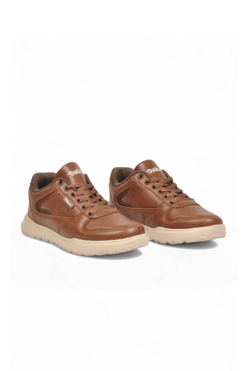 Taba Bağcıklı Hafif Rahat Tabanlı Erkek Casual Yürüyüş Ayakkabı Sneaker 2297 Cilt
