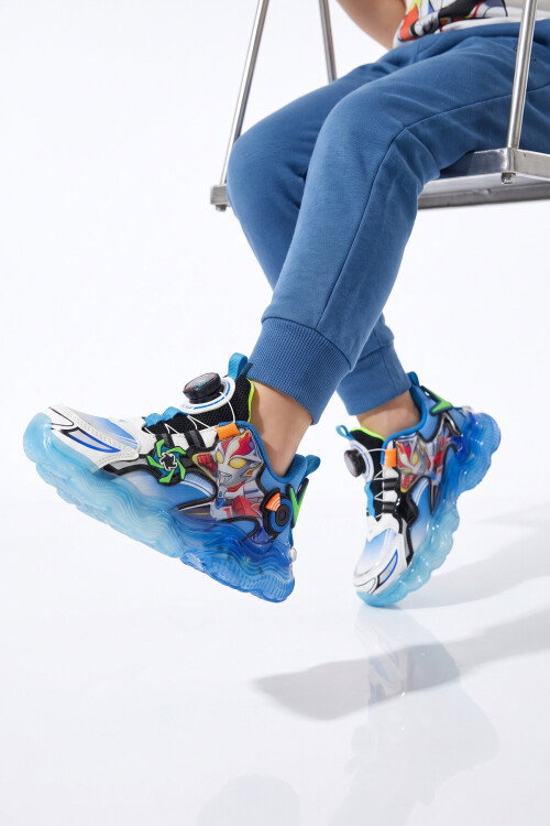Akıllı Bağcıklı Hafif Rahat Tabanlı Mavi Unisex Çocuk Spor Ayakkabı Sneaker Kalen P