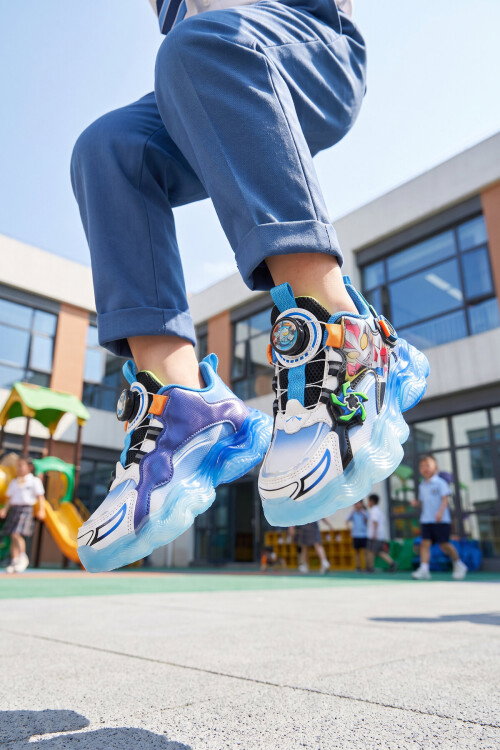 Akıllı Bağcıklı Hafif Rahat Tabanlı Mavi Unisex Çocuk Spor Ayakkabı Sneaker Kalen P