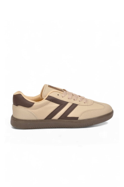 Bej Bağcıklı Hafif Rahat Unisex Yürüyüş ve Spor Ayakkabı Sneaker 234750