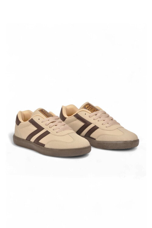 Bej Bağcıklı Hafif Rahat Unisex Yürüyüş ve Spor Ayakkabı Sneaker 234750