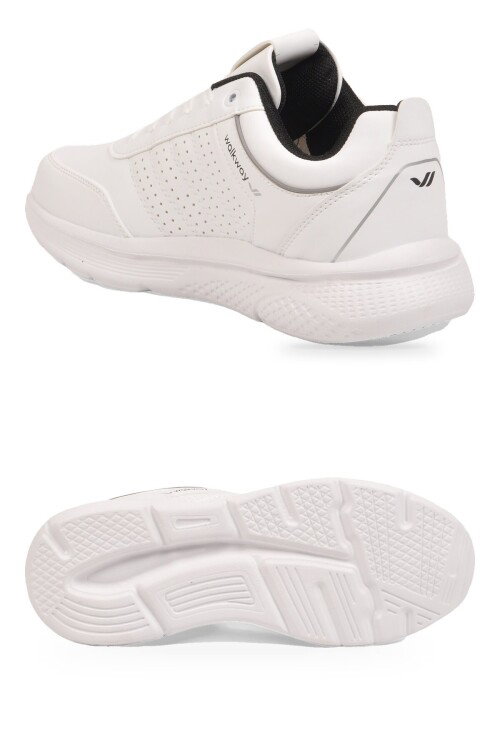 Beyaz Bağcıklı Hafif Esnek Rahat Erkek Yürüyüş ve Spor Ayakkabı Sneaker Wood 4040