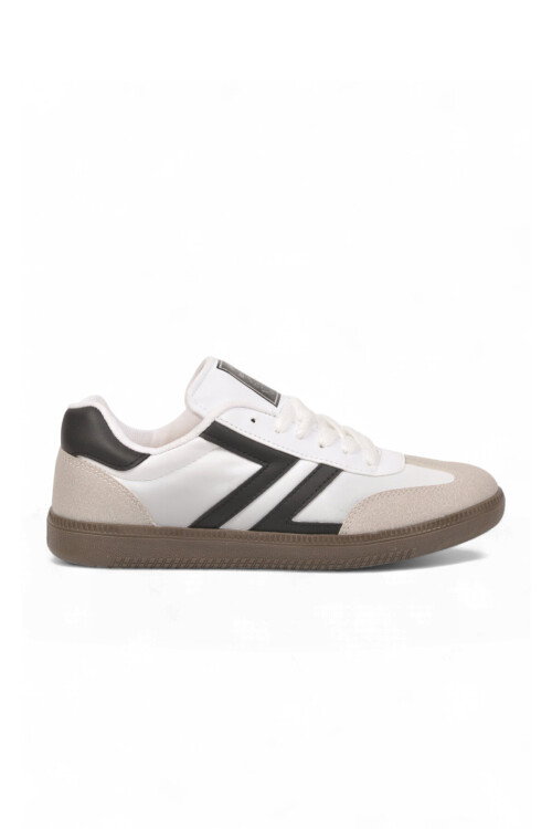 Beyaz-Siyah Bağcıklı Hafif Rahat Unisex Yürüyüş ve Spor Ayakkabı Sneaker 234750