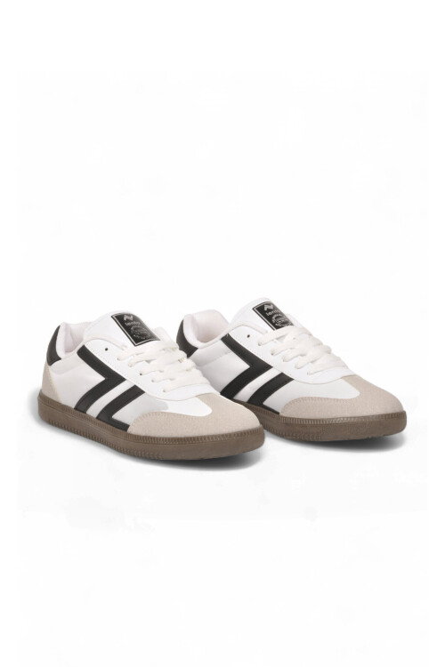 Beyaz-Siyah Bağcıklı Hafif Rahat Unisex Yürüyüş ve Spor Ayakkabı Sneaker 234750