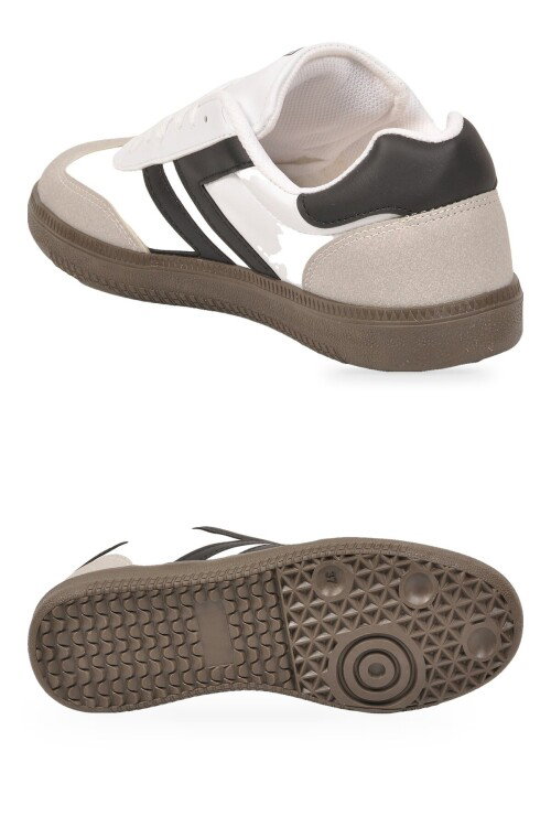 Beyaz-Siyah Bağcıklı Hafif Rahat Unisex Yürüyüş ve Spor Ayakkabı Sneaker 234750