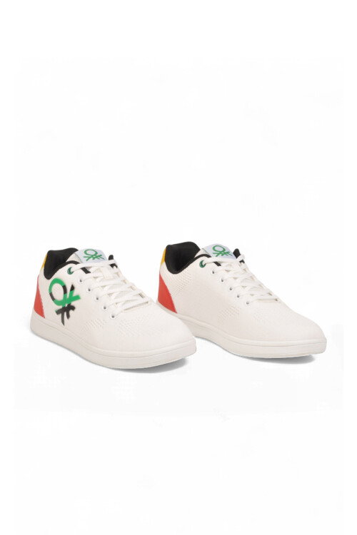 Fileli Bağcıklı Hafif Rahat Tabanlı Beyaz Erkek Koşu ve Yürüyüş Ayakkabı Sneaker BNI-10296